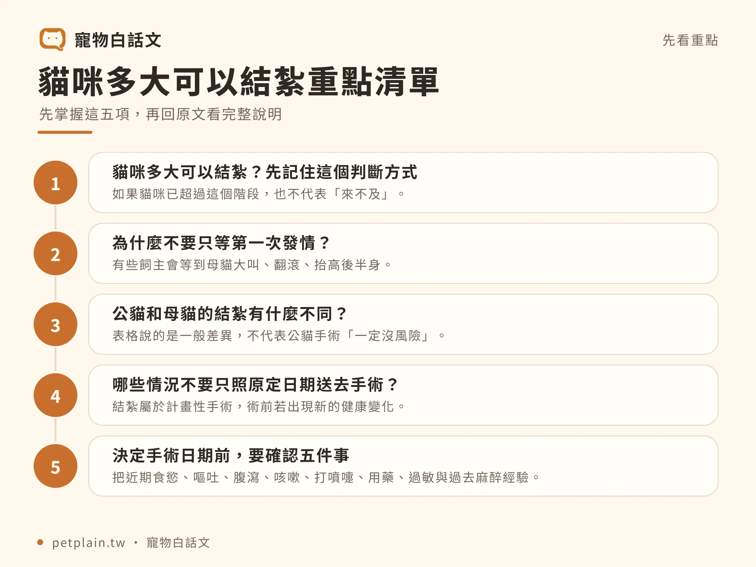 貓咪多大可以結紮？公母時機與術前準備：重點整理