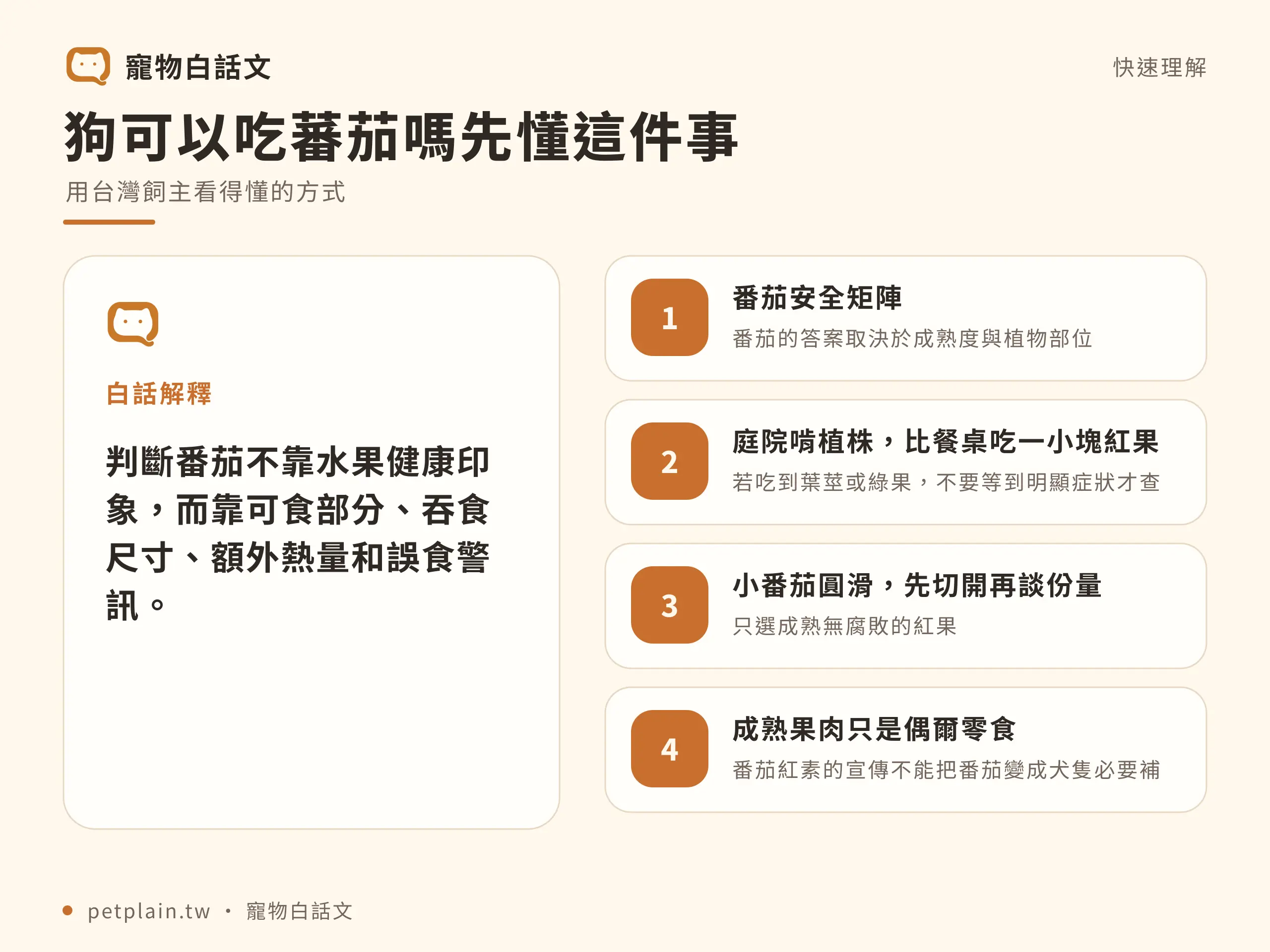 狗可以吃番茄嗎?成熟度與植株毒性解析:快速判斷