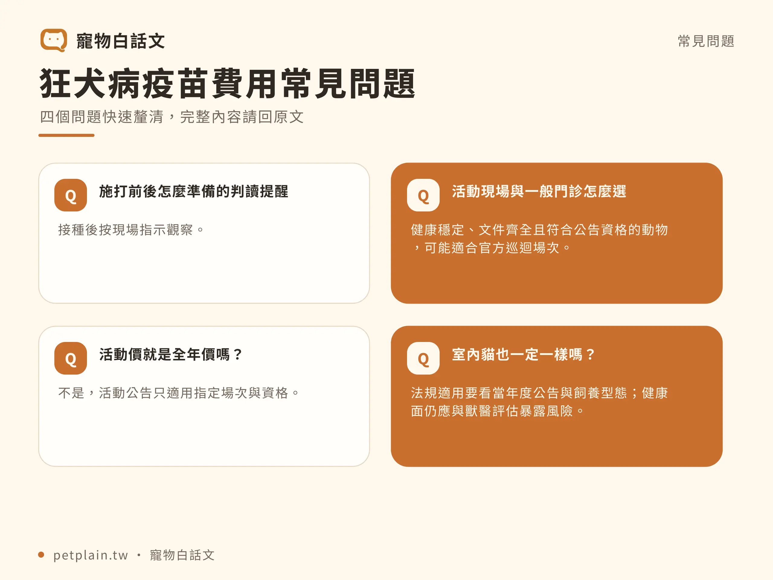 狂犬病疫苗費用多少?補助、登記與施打須知:常見問題