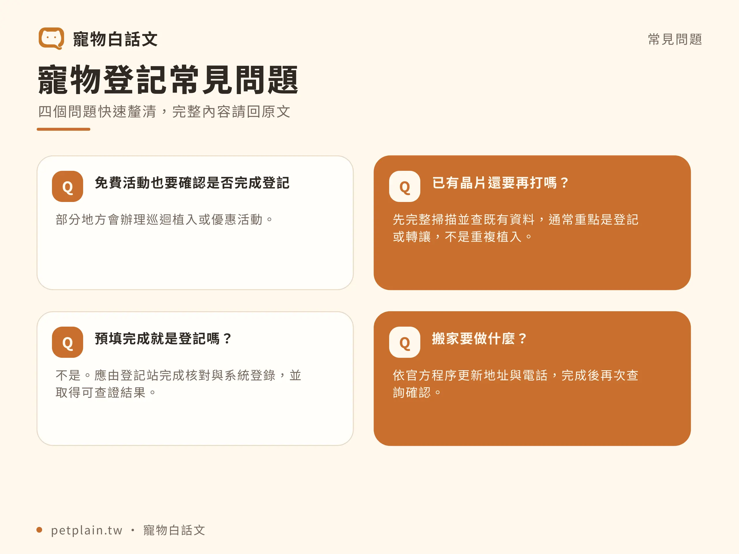 寵物登記怎麼辦？晶片、轉讓與資料更新流程：常見問題