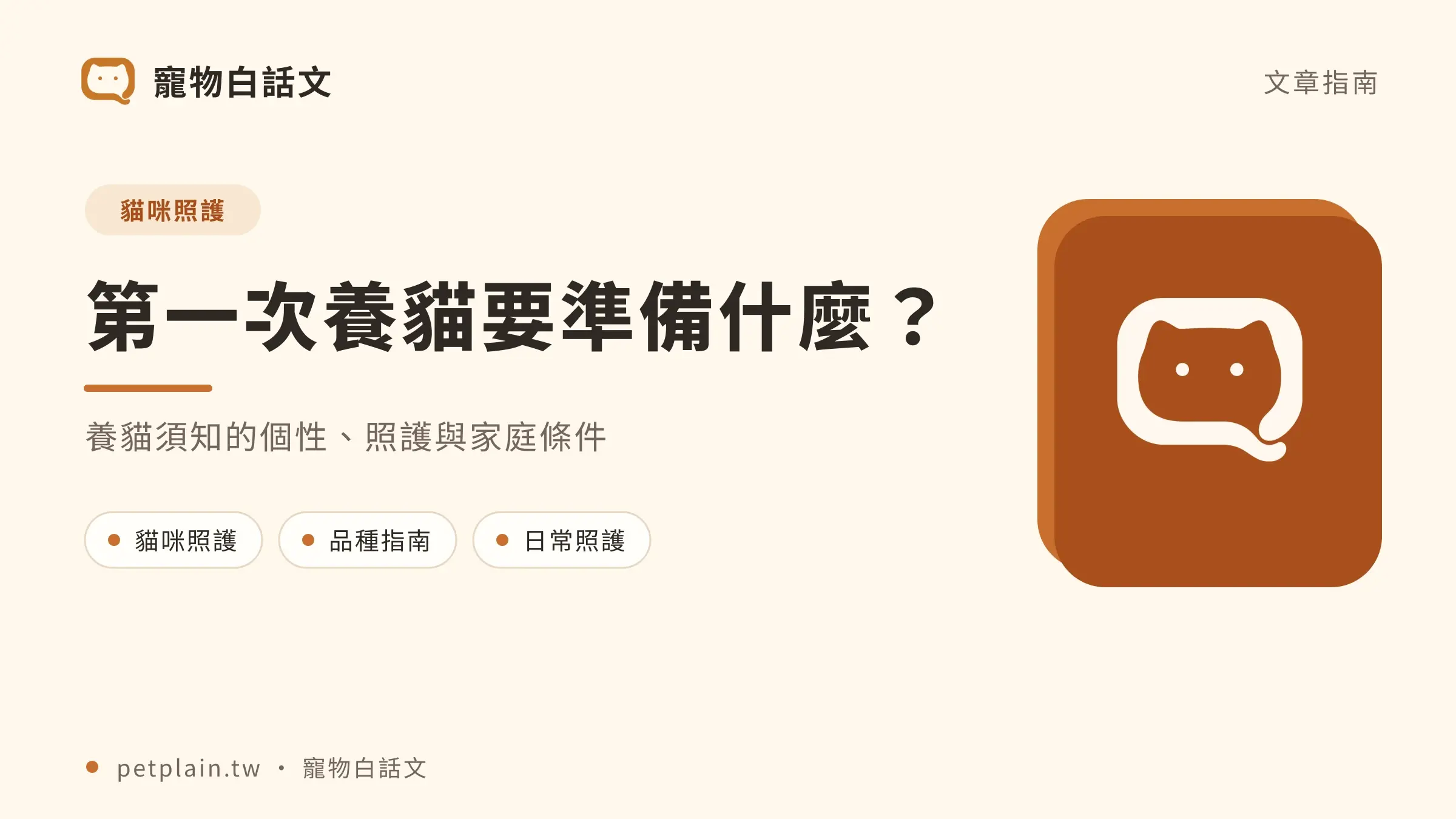第一次養貓要準備什麼？用品、預算與健康清單｜文章首圖